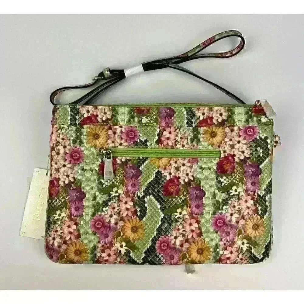 Le Miel Women's Floral Vegan Zip Crossbody Bag - Picture 3 of 4